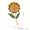 Pikkukuva 2 / 5: Naisten Strassit Auringonkukka Emalipinna Brooch Pin Vaatteet