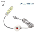 Miniatyrbillede 3 af 5: 2 stk. 2W 30LED Symaskinelampe Fastgørelsesbase Fleksibel Magnetisk