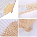 Miniatyrbilde 3 av 5: 12 stk. Svart Bryllupsvifte Folding Fan Trefifte Papir og Hvit Japansk Vifte Lomme Folding Brudepiker Gaver Bryllupsfest Dekor Dans