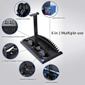 Miniatyrbilde 2 av 5: Vertikal spillstativ 6 i 1 multifunksjonell kjølevifte øretelefonholder kontroller ladestasjon for PS4/PS4 Slim/PS4 Pro