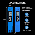 Miniatyrbilde 3 av 5: 1 Pakk TDS Tester 3-i-1 TDS EC og Temperaturmåler Ultra-høy