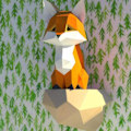 Pikkukuva 3 / 5: 1 kpl Origami-seinäkoriste DIY-seinäpaperi Trophy DIY Papercraft