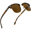 Pikkukuva 1 / 4: Retro Round Semi Rimless Polarisoivat Aurinkolasit UV-Suojalla