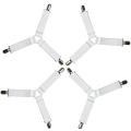 Miniatyrbilde 1 av 5: (Hvit, 4 klips) 4 klips seng kileholder seng ark fester