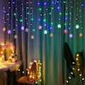 Miniatyrbild 5 av 5: LED Gardinlampor, 4M 96 LED Snöflinga Gardin Stränglampor Plug-in Minnesfönster Gardinlampor med 8 Lägen
