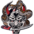 Miniatyrbilde 1 av 4: Hannya Oni Maske Patch Brodert Merke Jern På Sy På Emblem