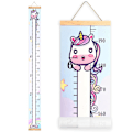 Pikkukuva 1 / 5: Baby Growth Height Chart - Seinäkoriste lapsille, irrotettava kangaskorkeusmittari 79\" x 7.9\" (Yksisarvinen)