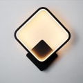 Miniatyrbilde 1 av 5: Innendørs LED Vegglampe 12W, Svart Kvadratisk Design Vegglampe, Varmt