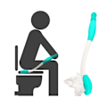 Miniatyrbillede 2 af 5: Toiletredskab med skridsikker silikonehåndtag til handicappede