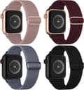 4-pakks Stretch Nylon Elastiske Bånd Kompatibel med Apple Watch