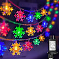 Miniatyrbild 1 av 5: 80 LED Julsnöflingor Strängljus, 32ft Inomhus Snöflinga