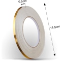 Miniatyrbild 2 av 5: Set med 2 rullar (0,5 cm * 50 m, Guld) - Dekorativ självhäftande tejp, Fogtejp
