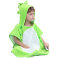 Miniatyrbillede 4 af 5: Børne Dinosaur Strandponcho (Grøn A, 2-4 År, 70*140cm), Hætte