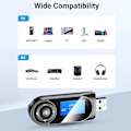 Miniatyrbillede 5 af 5: Bluetooth 5.0-sender og -modtager, 2-i-1 Bluetooth-adapter med synligt LCD-display, stereosystem