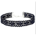 Miniatyrbillede 2 af 5: Choker-sæt, 6 stk. choker-halskæder sort fløjl choker-sæt klassiske gotiske tatoveringsblonde-choker