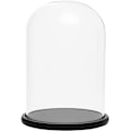 Miniatyrbillede 1 af 4: Sort træbase 20 cm - transparent dekorativ glas klokke