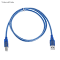 Miniatyrbillede 1 af 5: Højhastigheds gennemsigtig blå USB 2.0 printerkabel type A han til type B han Dua（1M