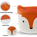 Miniatyrbild 2 av 5: Tvätthållare i bomullsrep, Orange Fox Vikbar Förvaringskorg C