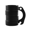 Miniatyrbillede 1 af 5: 1 sort 500ml kreativ dækformet keramisk kop keramisk hjul