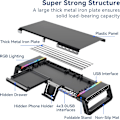 Miniatyrbild 2 av 5: RGB-spelmonitorstativ - 4 USB 3.0-hub, 3 längdjusterbara monitorstativ med låda, förvaring och