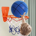 Miniatyrbild 2 av 5: Tyst basketboll, tyst boll, inomhusträningsboll med låg ljudnivå, obelagd skumboll med hög densitet, mikroporös tyst skumbasketboll blå 22