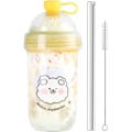 Miniatyrbilde 1 av 5: Boba Tea-kopp, 560ML Gjenbrukbare Drikk Kopper med Lopp og Sugerør,