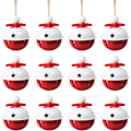 Miniatyrbilde 1 av 5: 12 Store Jingle Bells Metall Jingle Bells Dekorasjon for
