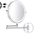 Miniatyrbild 1 av 5: 1 st. 8 tums väggmonterad smink spegel USB laddningsbar LED 3