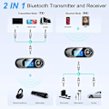 Miniatyrbillede 3 af 5: Bluetooth 5.0-sender og -modtager, 2-i-1 Bluetooth-adapter med synligt LCD-display, stereosystem