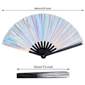 Miniatyrbillede 2 af 5: 1 Stykke Sølv Laser Foldbar Fan Kung Fu Fan Foldbar Fan