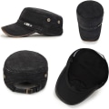 Miniatyrbilde 3 av 5: Flat Top Cap, Bomullsbaseballcaps, Klassisk Enkelt Vintage Army Mil