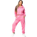 Miniatyrbild 4 av 5: Mode Tracksuit för Kvinnor - Oversize Crop Hoodie & Joggers Loungewear