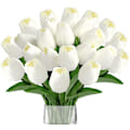 Miniatyrbillede 3 af 5: 10 stk (Hvid) Kunstige Tulipaner, Kunstig Blomst PU Kunstig Tulipan