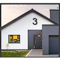 Miniatyrbild 3 av 5: 10 tums husnummerskylt (10, Svart) Moderna dörrnummer Skylt Zinklegering Husadressnummer