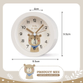 Miniatyrbilde 2 av 5: Barnevekkerklokke uten tikkelyd, liten analog vekkerklokke for