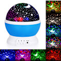 Miniatyrbilde 2 av 7: Stjerner Stjernehimmel LED Nattlys Projektor Månelampe Batteri USB