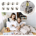 Miniatyrbild 5 av 5: Universal symaskinsfotset för rullad fåll, symaskinsfot för fållning, 3-10 mm rullad fålltryckfot sömguide 6 st 3-8 mm