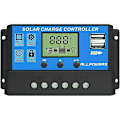 Miniatyrbild 1 av 5: 20A Solcellsladdningsregulator Smart Solpanel Regulator med USB-port Display 12V/24V,