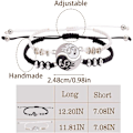 Miniatyrbilde 5 av 5: Lenkearmbånd for kvinner og menn, bestevenn-armbånd, 2 matchende Yin og Yang justerbare tauarmbånd for vennskap