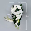Miniatyrbillede 2 af 5: 1 stk (Hvid) Kunstig Vandfald Brudebuket, Falsk Landlig