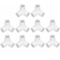 Miniatyrbillede 1 af 5: 3-vejs PVC-fitting, 10 stk. 3-vejs plast PVC-møbelforbindelser P