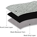 Miniatyrbilde 3 av 5: 99% Total Blackout Gardiner 40 cm Lengde for Vindubehandling, Faux Linen Termisk Isolerte Gardinringer for Soverom