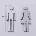 Pikkukuva 4 / 4: WC-kyltti 12cm, WC-talonumero, ruostumattomasta teräksestä valmistettu kyltti 2 kpl