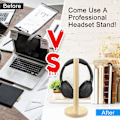 Miniatyrbillede 5 af 5: 1 stk. beslag display hylde massiv træ headset universal