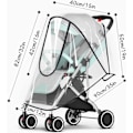Miniatyrbild 2 av 5: Universal Vagn Regnöverdrag, Transparent Babyvagnsöverdrag, Stro