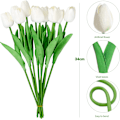 Miniatyrbillede 2 af 5: 10 stk (Hvid) Kunstige Tulipaner, Kunstig Blomst PU Kunstig Tulipan