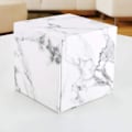 Miniatyrbillede 3 af 5: Marmor Vævsæskeholder - Læder Cube Kvadratisk Vævsæske Dæksel Holder, Husholdning Kontor Vævsæske Dæksel Sag Papir Hol