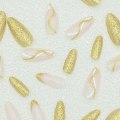 Miniatyrbild 2 av 5: Guldglitter Nagelplåster för Att Bära Naglar (24st), Glansigt Guld