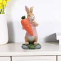 Miniatyrbillede 2 af 5: Kanin Gulerod Statuer Bunny Æg Figurer Havepynt Dyr Forår Påske (Gulerod)