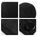 Miniatyrbillede 3 af 5: 1 sort vinter varm strikket beanie